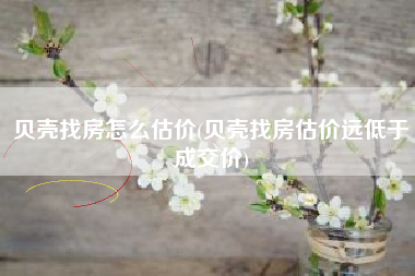 贝壳找房怎么估价(贝壳找房估价远低于成交价)