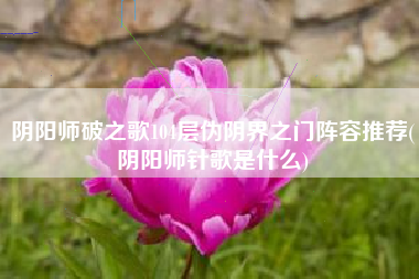 阴阳师破之歌104层伪阴界之门阵容推荐(阴阳师针歌是什么)