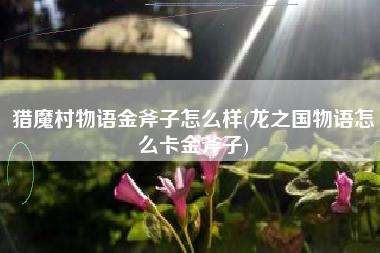 猎魔村物语金斧子怎么样(龙之国物语怎么卡金斧子)