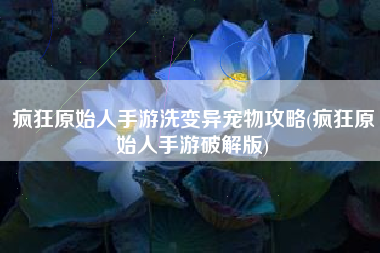 疯狂原始人手游洗变异宠物攻略(疯狂原始人手游破解版)
