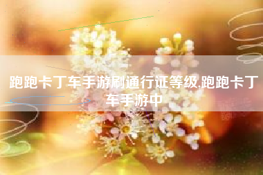 跑跑卡丁车手游刷通行证等级,跑跑卡丁车手游中