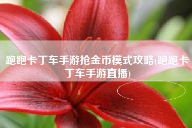 跑跑卡丁车手游抢金币模式攻略(跑跑卡丁车手游直播)