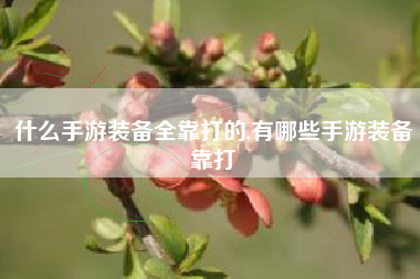 什么手游装备全靠打的,有哪些手游装备靠打