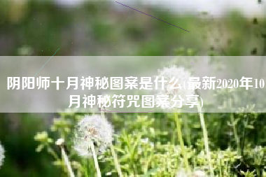 阴阳师十月神秘图案是什么(最新2020年10月神秘符咒图案分享)