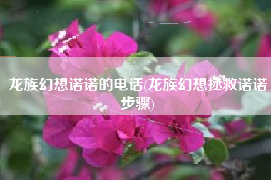 龙族幻想诺诺的电话(龙族幻想拯救诺诺步骤)