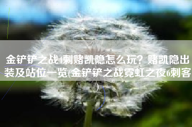金铲铲之战4刺赌凯隐怎么玩？赌凯隐出装及站位一览(金铲铲之战霓虹之夜6刺客)