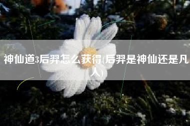 神仙道3后羿怎么获得(后羿是神仙还是凡人)
