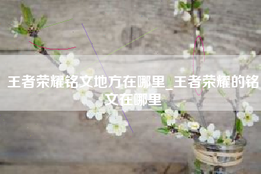 王者荣耀铭文地方在哪里_王者荣耀的铭文在哪里