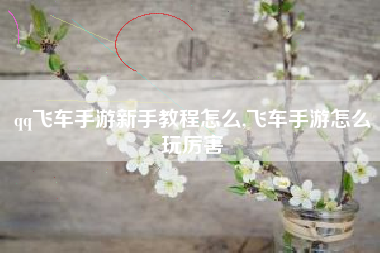 qq飞车手游新手教程怎么,飞车手游怎么玩厉害