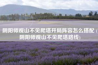 阴阳师观山不见爬塔开局阵容怎么搭配 (阴阳师观山不见爬塔路线)