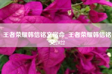 王者荣耀韩信铭文宿命_王者荣耀韩信铭文2022