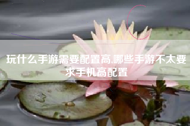 玩什么手游需要配置高,哪些手游不太要求手机高配置