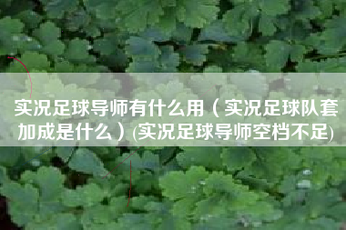 实况足球导师有什么用（实况足球队套加成是什么）(实况足球导师空档不足)