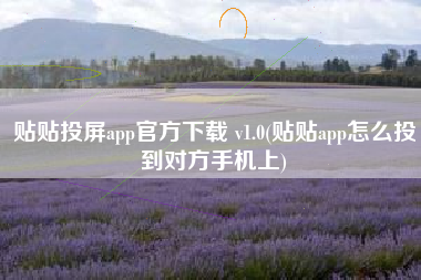 贴贴投屏app官方下载 v1.0(贴贴app怎么投到对方手机上)