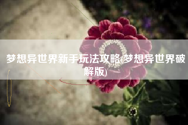 梦想异世界新手玩法攻略(梦想异世界破解版)