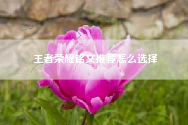 王者荣耀铭文推荐怎么选择