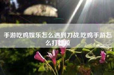 手游吃鸡娱乐怎么遇到刀战,吃鸡手游怎么打排位