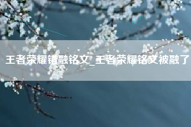 王者荣耀错融铭文_王者荣耀铭文被融了