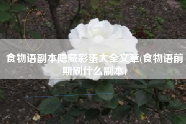 食物语副本隐藏彩蛋大全文章(食物语前期刷什么副本)