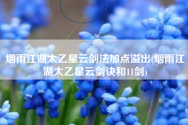 烟雨江湖太乙星云剑法加点溢出(烟雨江湖太乙星云剑诀和11剑)