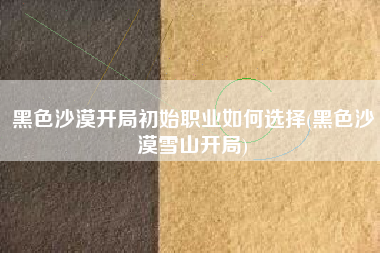 黑色沙漠开局初始职业如何选择(黑色沙漠雪山开局)