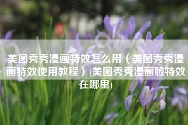 美图秀秀漫画特效怎么用（美图秀秀漫画特效使用教程）(美图秀秀漫画脸特效在哪里)
