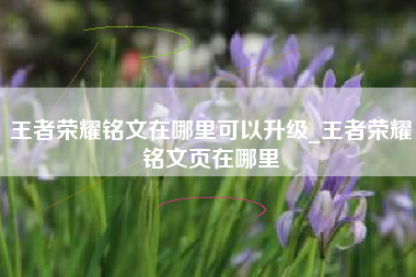 王者荣耀铭文在哪里可以升级_王者荣耀铭文页在哪里