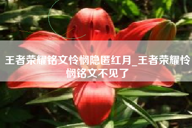 王者荣耀铭文怜悯隐匿红月_王者荣耀怜悯铭文不见了