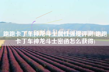 跑跑卡丁车神龙斗士属性强度评测(跑跑卡丁车神龙斗士密函怎么获得)
