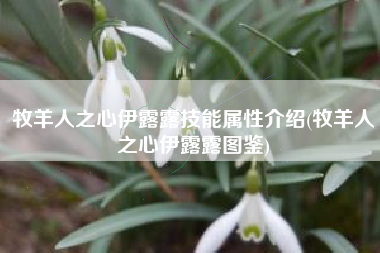 牧羊人之心伊露露技能属性介绍(牧羊人之心伊露露图鉴)