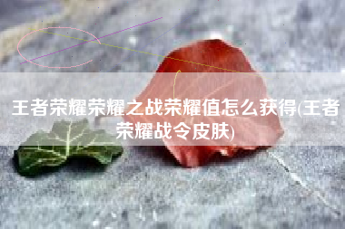 王者荣耀荣耀之战荣耀值怎么获得(王者荣耀战令皮肤)