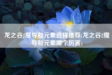 龙之谷2魔导和元素选择推荐(龙之谷2魔导和元素哪个厉害)