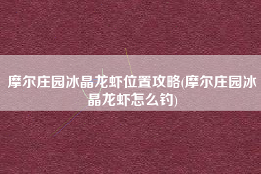 摩尔庄园冰晶龙虾位置攻略(摩尔庄园冰晶龙虾怎么钓)