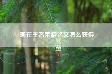 现在王者荣耀铭文怎么获得