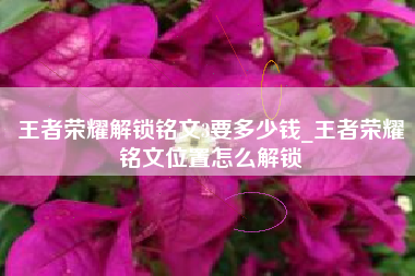 王者荣耀解锁铭文3要多少钱_王者荣耀铭文位置怎么解锁