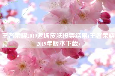 王者荣耀2019返场皮肤投票结果(王者荣耀2019年版本下载)