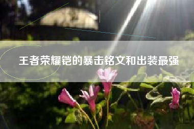 王者荣耀铠的暴击铭文和出装最强