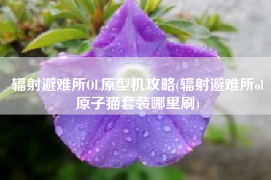 辐射避难所OL原型机攻略(辐射避难所ol原子猫套装哪里刷)