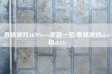 香肠派对AKMStern皮肤一览(香肠派对akm和ak12)