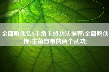 金庸群侠传X主角主修功法推荐(金庸群侠传x主角自带的两个武功)