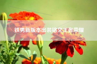 铁男新版本出装铭文王者荣耀