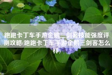 跑跑卡丁车手游企鹅三剑客技能强度评测攻略(跑跑卡丁车手游企鹅三剑客怎么样)