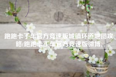跑跑卡丁车官方竞速版城镇环道地图攻略(跑跑卡丁车官方竞速版微博)