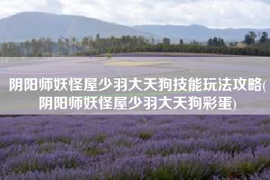 阴阳师妖怪屋少羽大天狗技能玩法攻略(阴阳师妖怪屋少羽大天狗彩蛋)