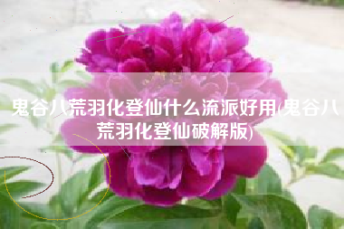 鬼谷八荒羽化登仙什么流派好用(鬼谷八荒羽化登仙破解版)