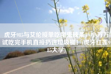 虎牙985与艾伦接单吃魔鬼辣条，小万万试吃完手机直接扔进垃圾桶！(虎牙红莲985大学)