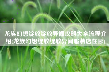 龙族幻想绽放绽放异闻攻略大全流程介绍(龙族幻想绽放绽放异闻服装店在哪)