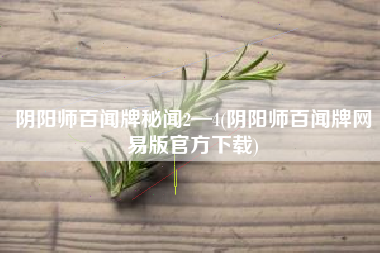 阴阳师百闻牌秘闻2—4(阴阳师百闻牌网易版官方下载)