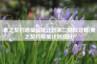 食之契约明星应援计划第二阶段攻略(食之契约明星计划皮肤)