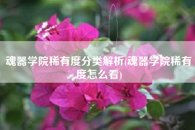 魂器学院稀有度分类解析(魂器学院稀有度怎么看)